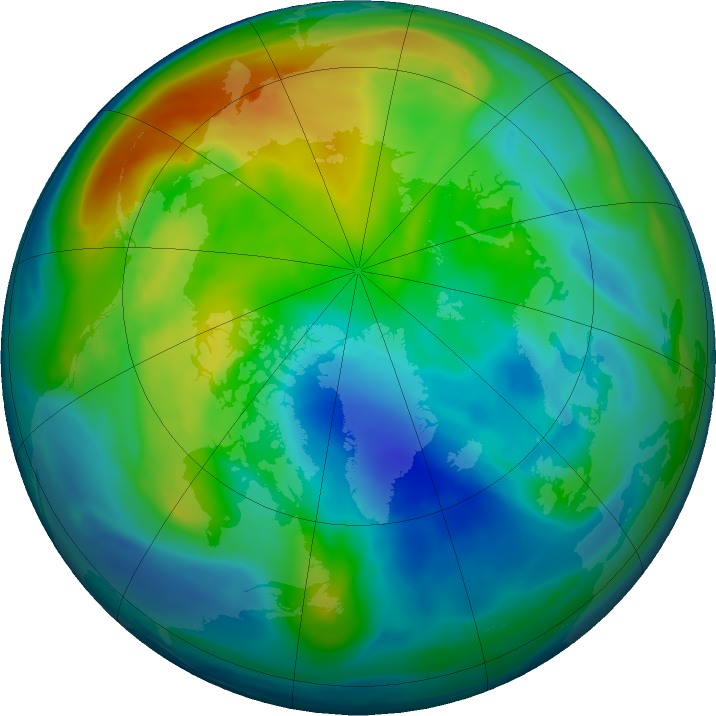 Arctic ozone map for 28 November 2017